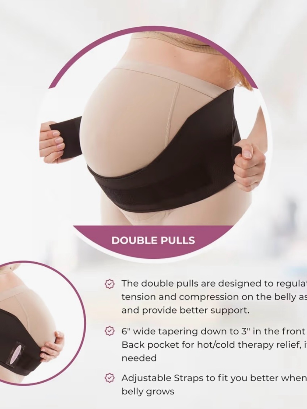 Gabrielle black pregnancy belly band, S
